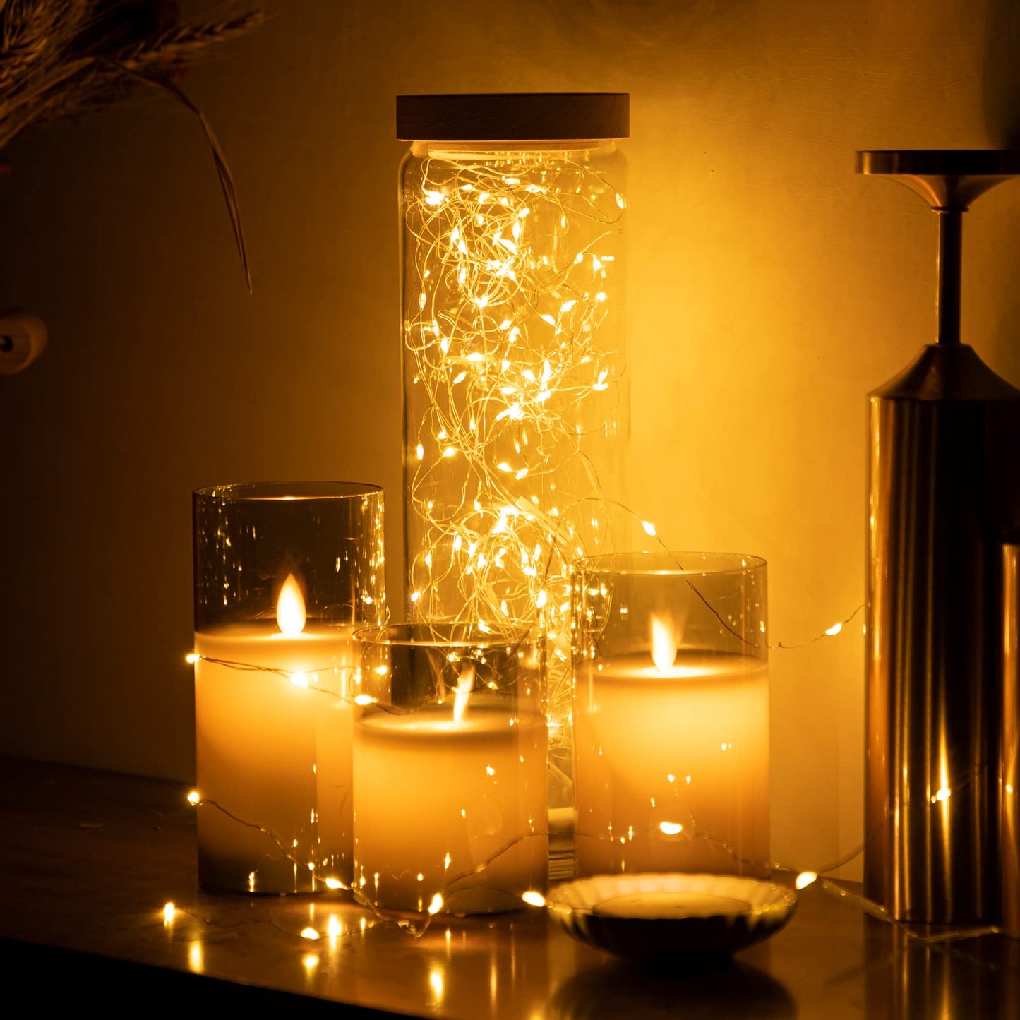 SINAMER 12 Pack Fairy Lights Battery Operated String Lights, 7ft 20 Led Fairy String Lights, Waterproof Copper Wire Firefly Starry String Light for DIY Wedding Party Bedroom Christmas (Warm White)