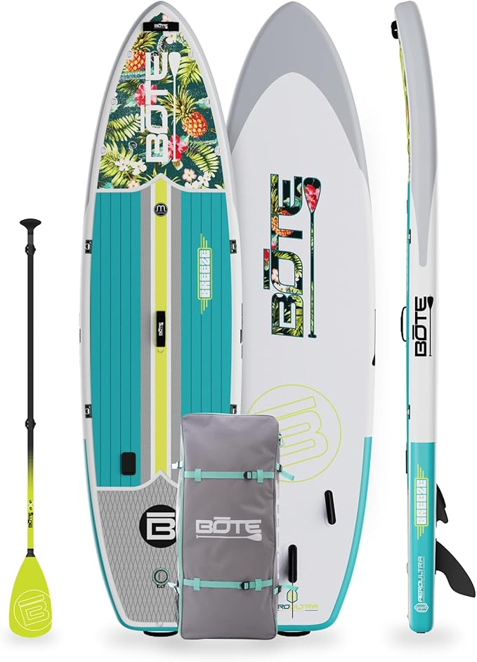 BOTE 11' FT 6" Breeze Aero Inflatable Stand Up Paddle Board, MAGNEPod Compatible Blow Up iSUP Great for Adults Kids Family...