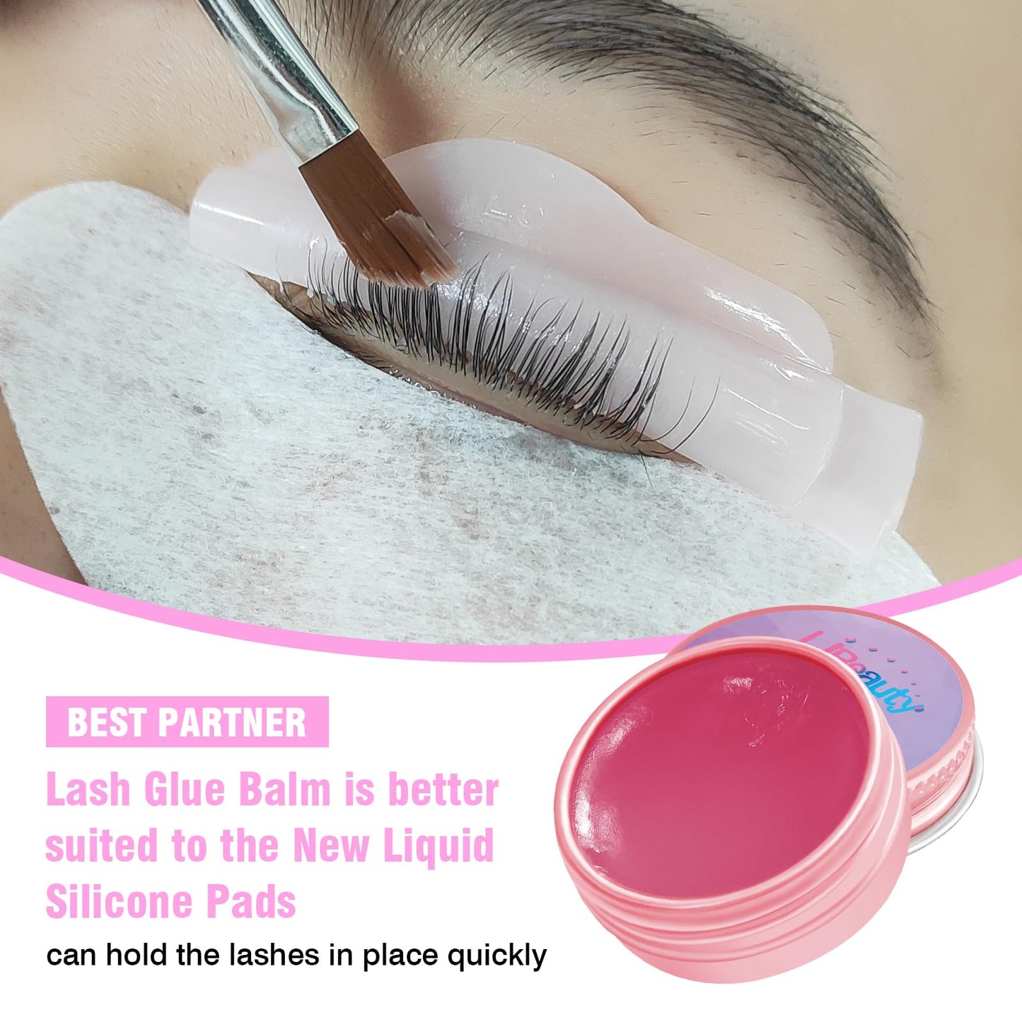 Libeauty Lash Lift Glue Balm, Faint Fragrance Lash Glue Wax for Perfect Eyelash Perm & Brow Lamination, Easy to Apply and Fast D