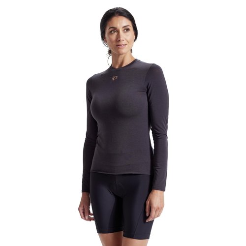 PEARL IZUMI Women's Transfer Wool Long Sleeve Baselayer, Moisture-Wicking Cycling Long Sleeve Shirt, High Stretch Material, Phantom, Medium