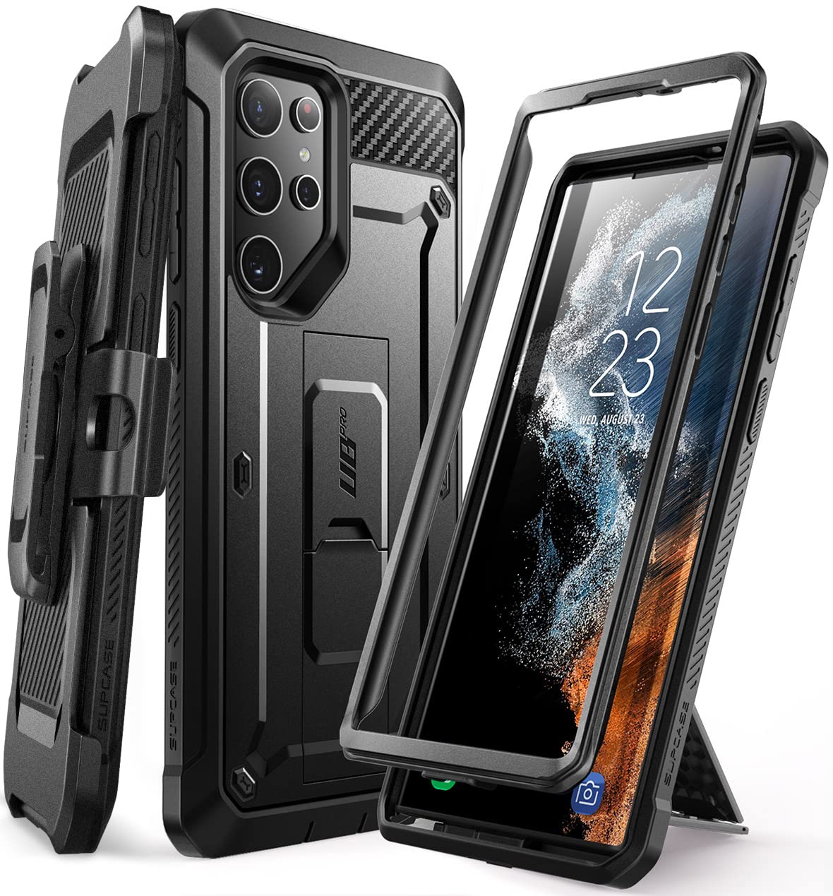 Supcase Unicorn Beetle Pro Series Case For Samsung Galaxy S22 Ultra 5G (2022 Release), Full-Body Dual Layer Rugged Belt-Clip & K