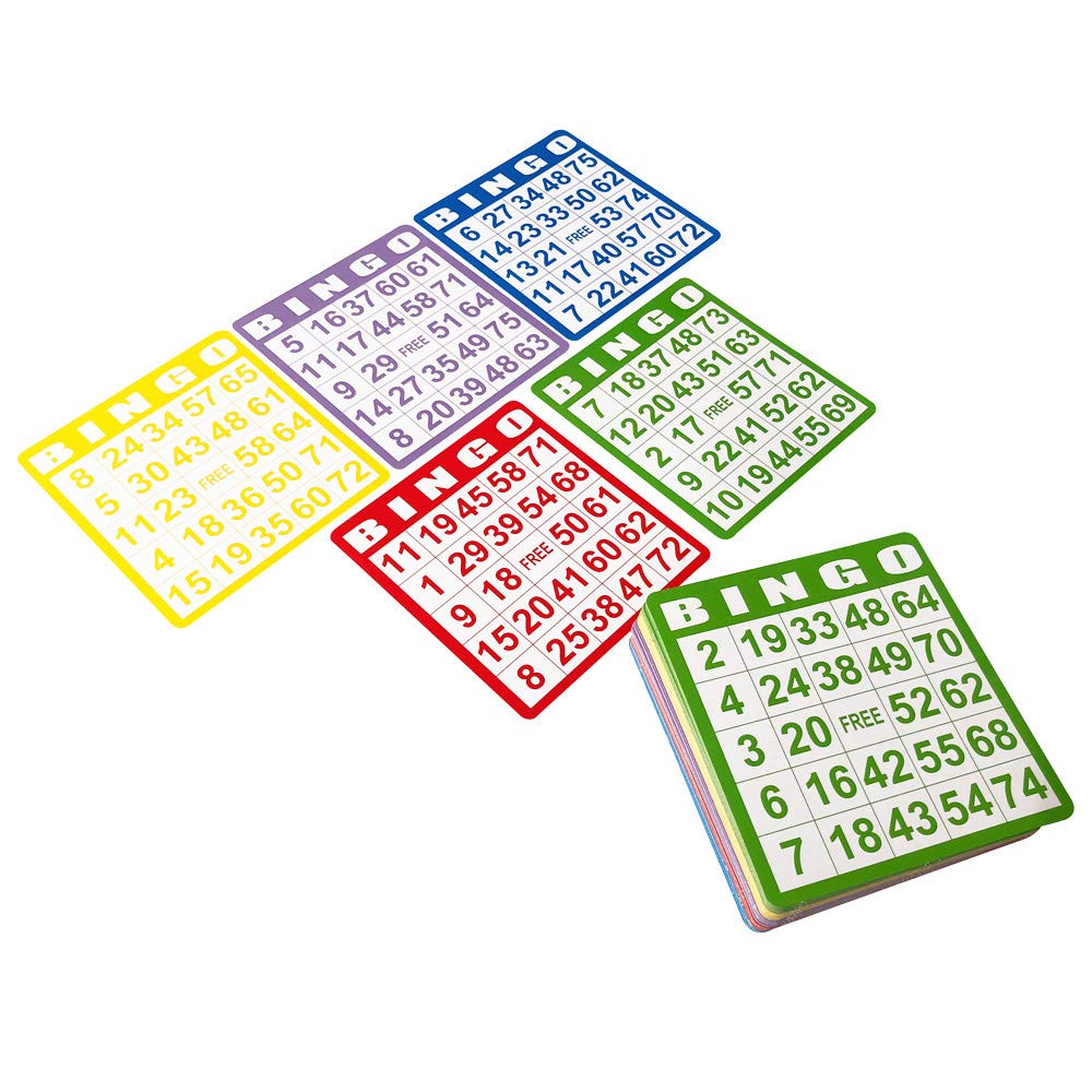 Yuanhe 100 Bingo Game Cards - Disposable Reusable Paper Sheets for Kids Party School Classroom Family Gathering Activity Casino Trip