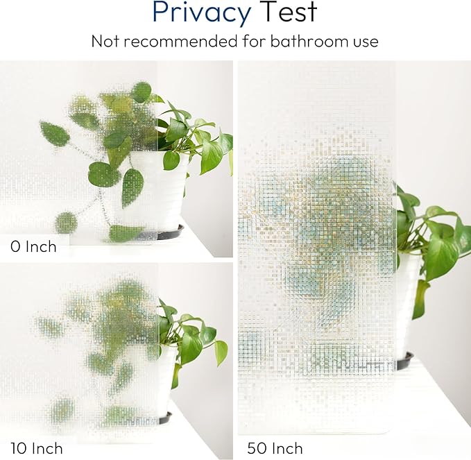 rabbitgoo Window Privacy Film Stained Glass Window Film, Mosaic Rainbow Decorative Glass Cling, Removable Static Cling Tint UV Blocking, Non-Adhesive Privacy Covering for Home, 35.4 x 118.1 inches