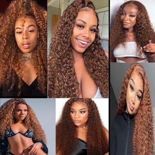 Giginger Bundles Human Hair 20 22 24 Inch Color 30 Light Brown Jerry Curly Wave Bundles Human Hair Unprocessed Quick Weave Soft Sewn In Hair Extensions for Black Women