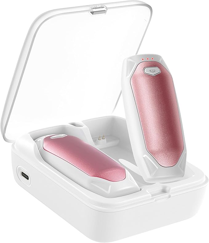 Kesguar Hand Warmers Rechargeable - 2 Pack 14000mAh AI Electric Hand Warmers with Charging Case, Magnetic 2 in 1 Pocket Handwarmers, Portable Heater Gifts for Women/Men/Golf/Camping/Hunting