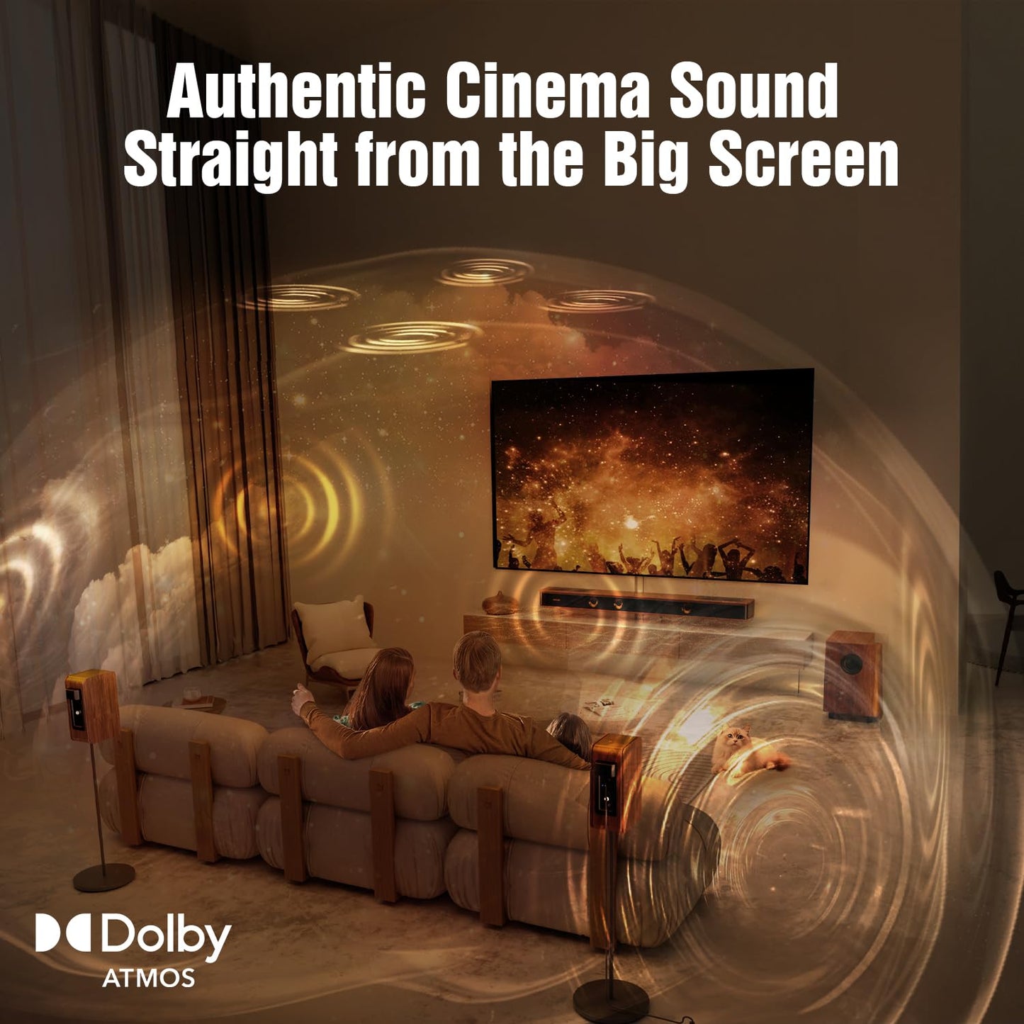 Flagship 5.3.4 Soundbar with Dolby Atmos, 800W Sound Bar for Smart TV with Subwoofer, 2 Wireless Rear Speakers, BassCoupling Tech for 28Hz Depth, Home Theater Surround Sound System Works eARC, BT 5.4