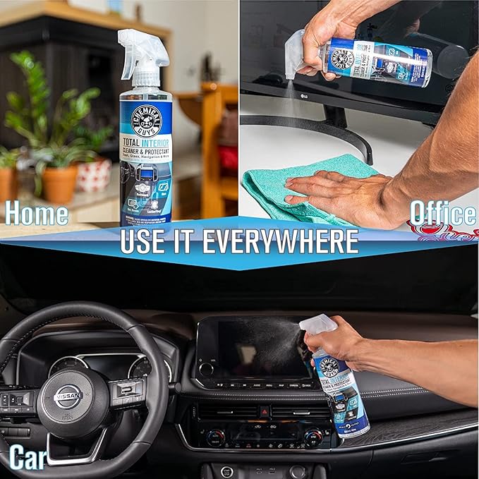 Chemical Guys Total Interior Cleaner & Protectant – Chemical Guys Interior Cleaner, Cleans & Protects Leather, Vinyl, Plastic, Rubber, Glass with a Streak-Free Finish — Cars, Trucks, SUVs, RVs, 32 oz