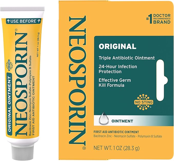 Neosporin Original First Aid Triple Antibiotic Ointment, Bacitracin Zinc & Neomycin Sulfate Infection Protection, Wound Ca...
