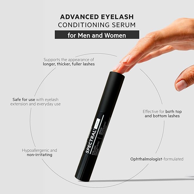 DS Labs Spectral.LASH Women's Eyelash Conditioning Serum - Supports Longer, Fuller, Thicker, Looking Lashes, Safe for Lash Extensions, Oil-Free, Paraben & Sulfate Free, Cruelty Free
