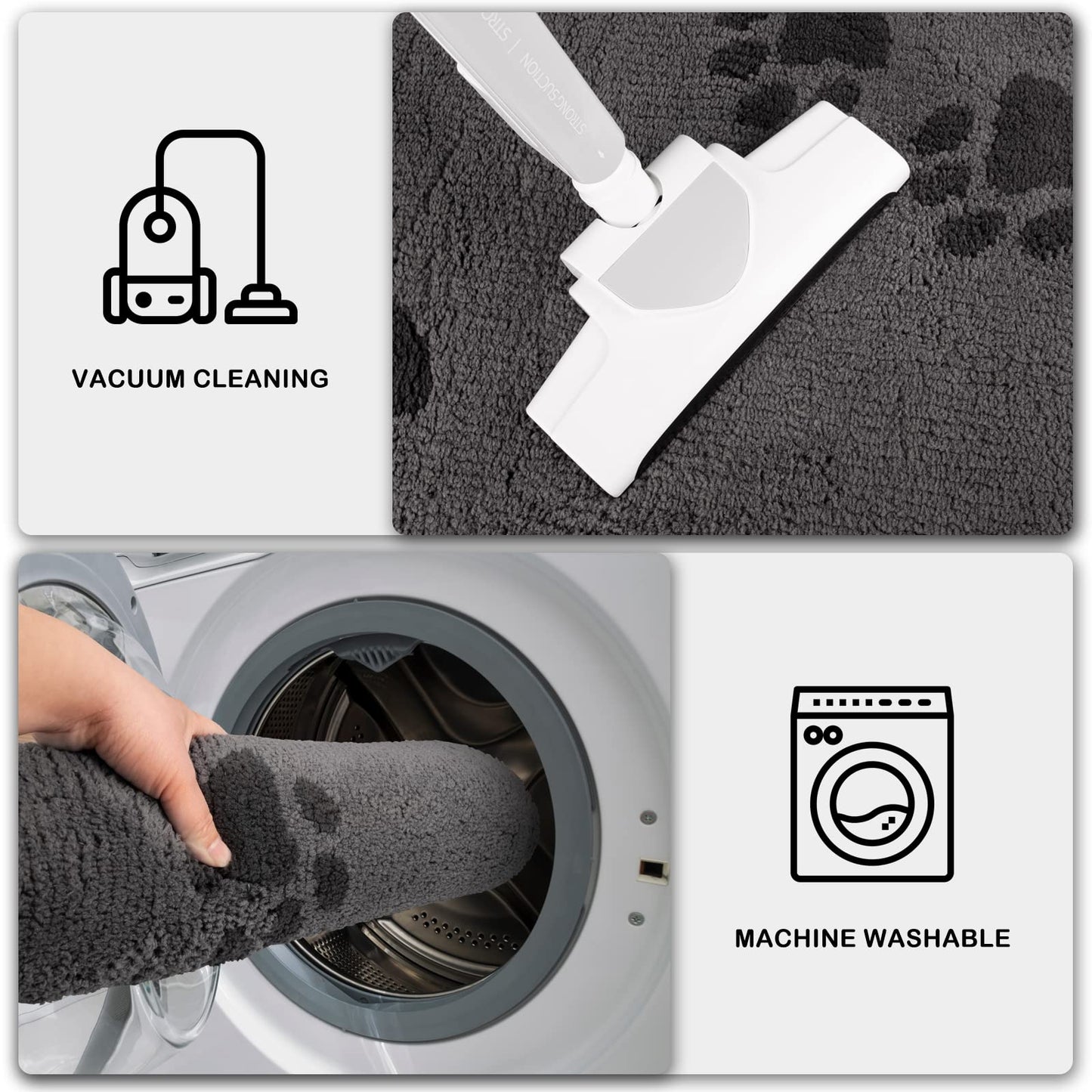 PURRUGS Dirt Trapper Door Mat 24" x 35.5", Non-Skid/Slip Machine Washable Microfiber Entrance Rug, Shoes Scraper, Dog Doormat, Super Absorbent Floor Mat for Muddy Wet Shoes and Paws, Grey