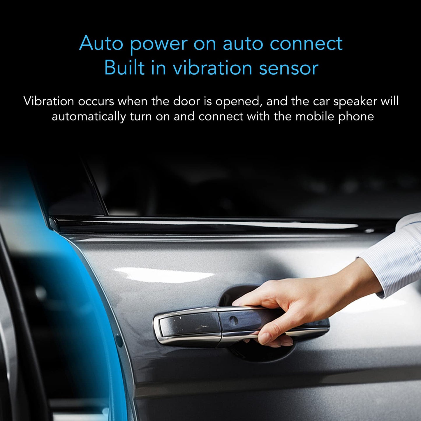 SP09 Handsfree Bluetooth Speaker for Cell Phone, in Car Speakerphone with Visor Clip, Motion Auto On, Connect 2 Phones, 10 Hours Talking Time, Car Visor Bluetooth Receiver for