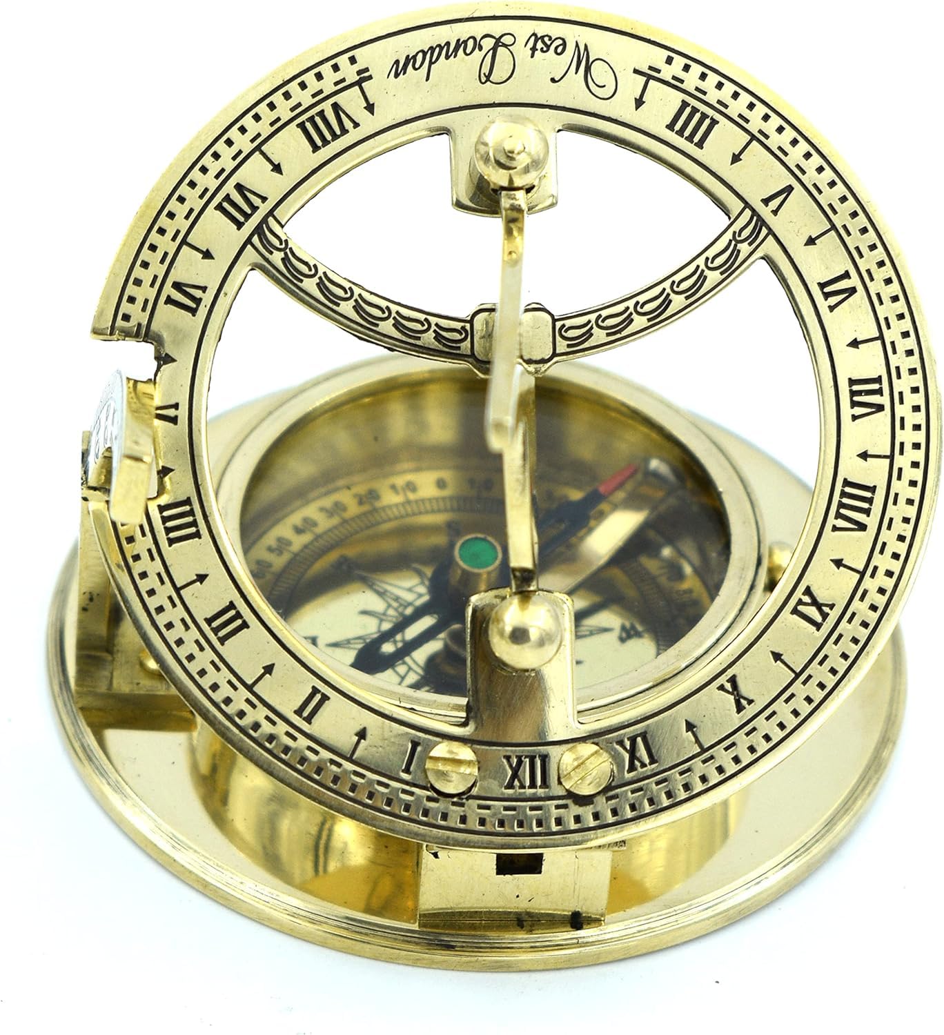 Anniversary Sundial Compass Gift for Him or Her-Unique Gift Ideas for Husband or Wife, Men Wedding Anniversary 50th 40th 25th 20th Year Celebration, Naval Maritime Pocket Watch Clock, Sun Clock