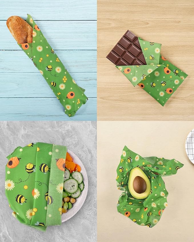 Beeswax Food Wraps 1 Meter Roll 13 x 39 Inch Reusable Beeswax Wraps Eco-Friendly Sustainable Food Storage Wraps for Sandwich, Cheese, Fruit, Bread, Snacks