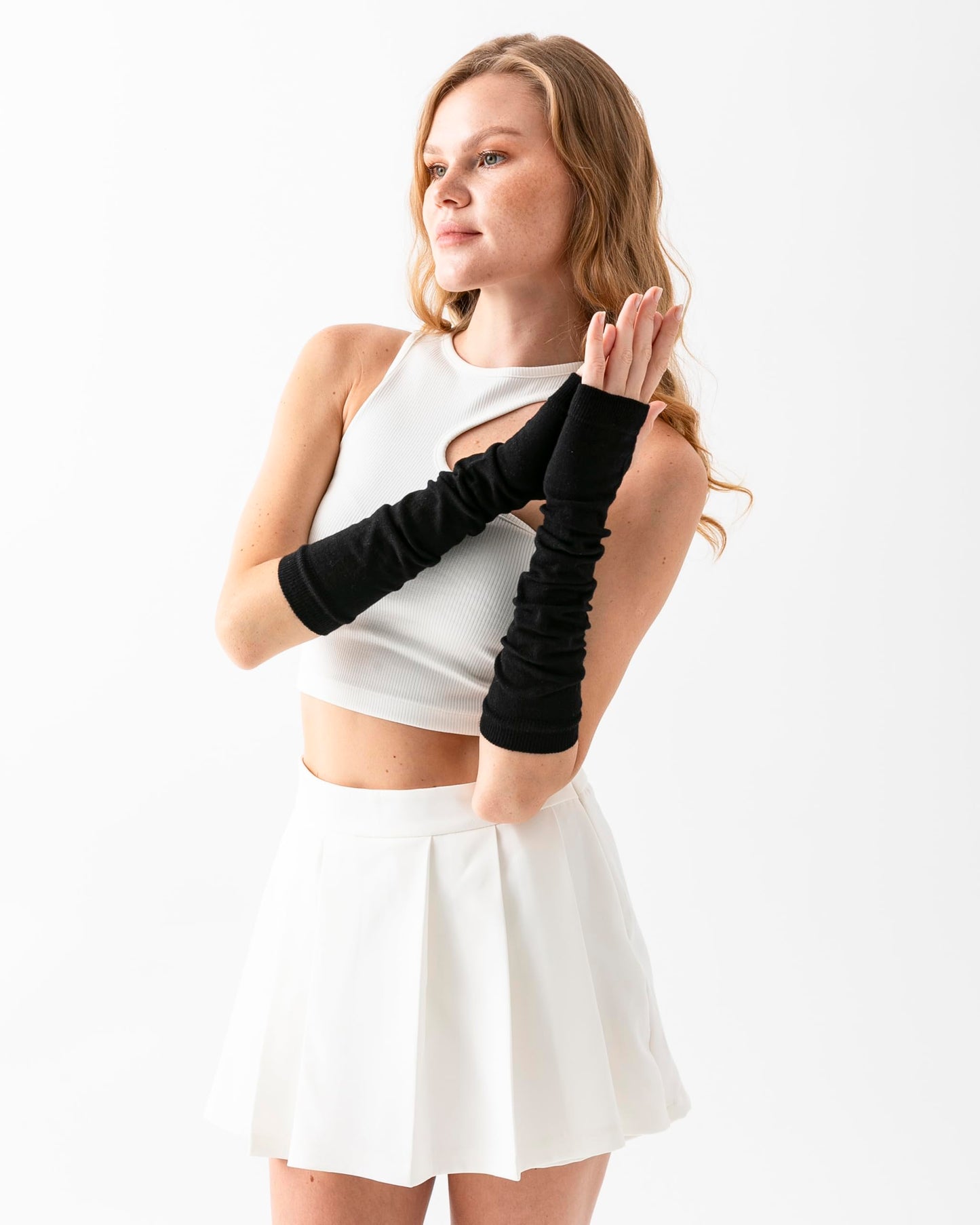 Causa Forcia Bamboo Arm Warmers Arm Sleeves for Women and Men Made in Turkey (Black)