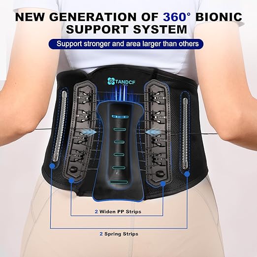 TANDCF Back Brace for Lower Back Pain Relief with Pulley System,Lumbar Support Belt for Men & Women with Bionic Support System, Ergonomic Design and Lightweight Skin Friendly Material (M)