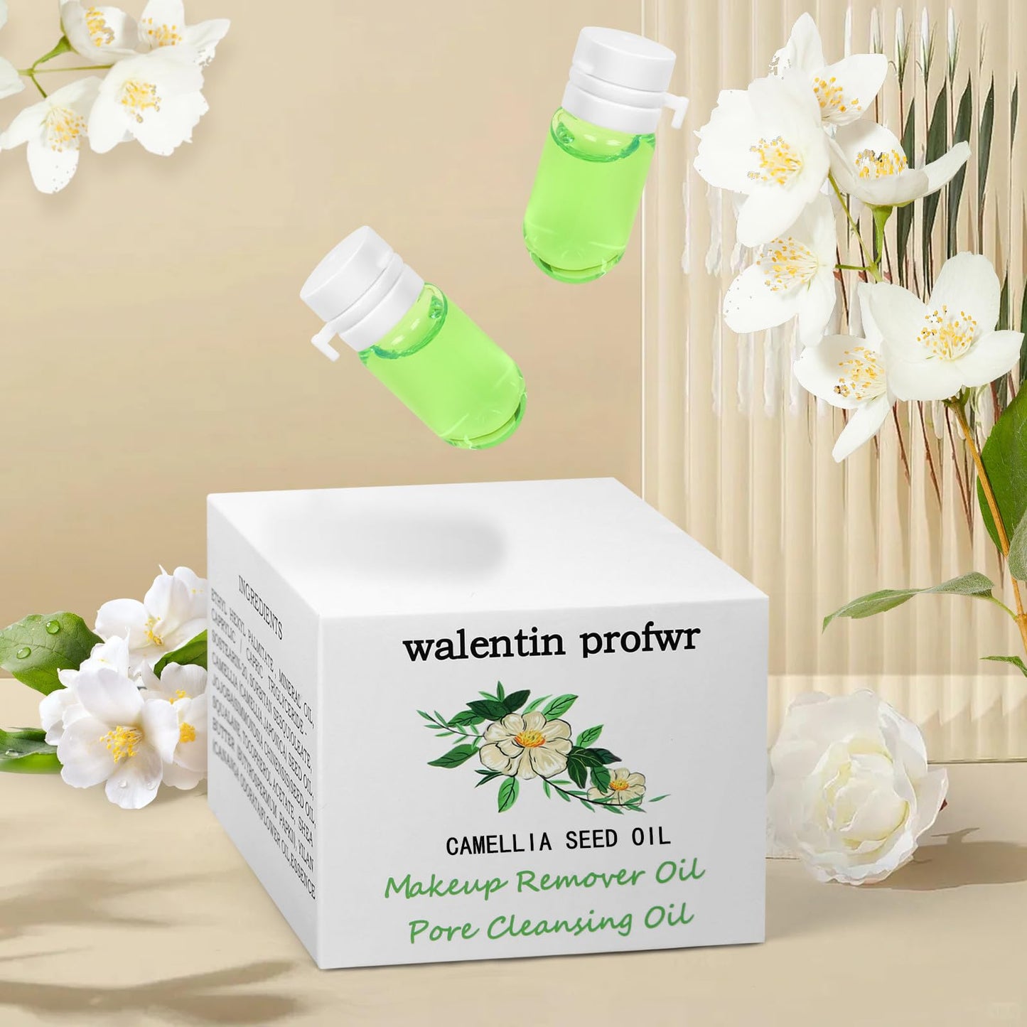 Deep Cleansing Oil for Face Nourishing 40 Pcs Travel Size Mini Camellia Seed Gentle Makeup Remover Cleansing Oil for All Skin Ty