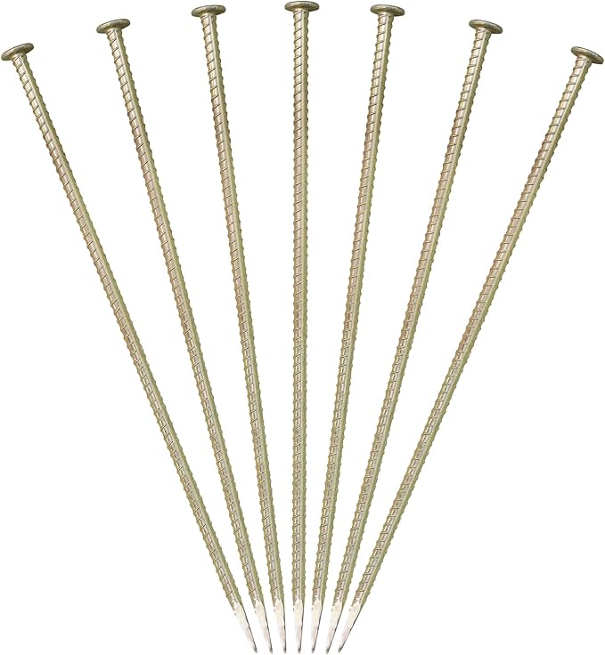 JPOIP 23-Inch Long Rebar Stakes - 1/2 Inch Diameter Heavy Duty Galvanized Steel Ground Asphalt Anchors for Speed Bump, Wheel Stop, Tent and More (20 Pack)