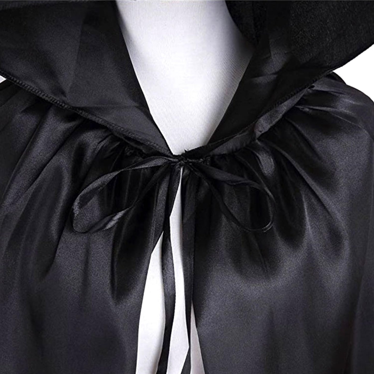 Seasons Stars SSDecor 59" Halloween Black Hooded Cloak, Full Long Witch Cloak Wizard Costume Accessories for Women Men Girls Boys Cosplay Party