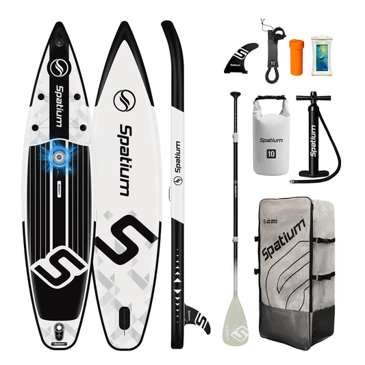 Spatium 11'5"x32" Extra Wide Inflatable Paddle Board Stand Up Paddle Board for Adults,440lb Capacity Inflatable Surfboard with Paddleboard for Beginners