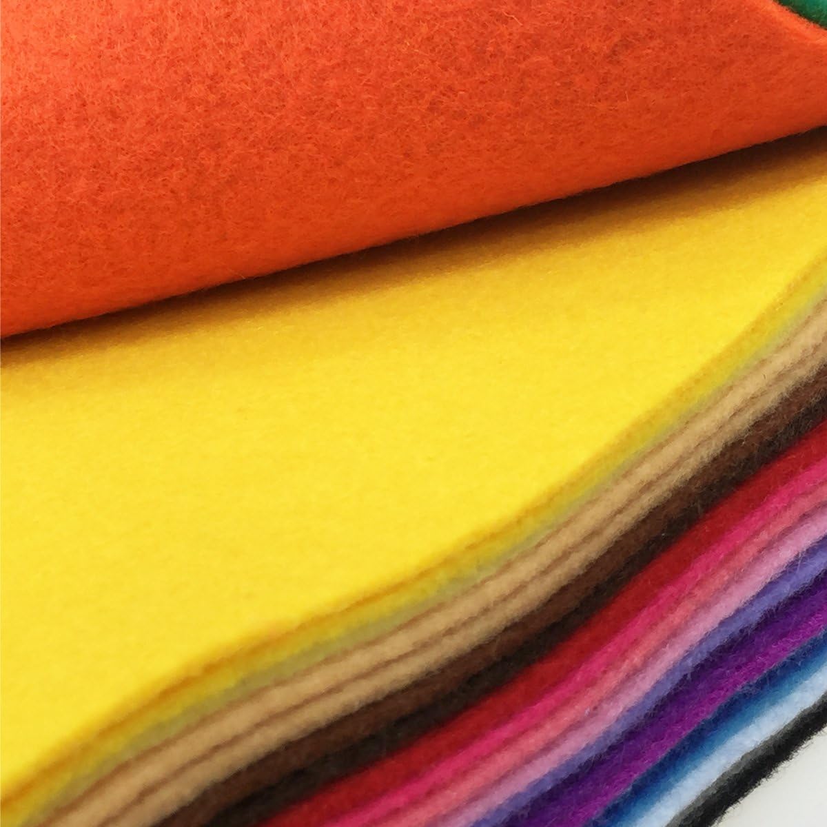 28pcs Thick 1.4mm Soft Felt Fabric Sheet Assorted Color Felt Pack DIY Craft Sewing Squares Nonwoven Patchwork (15x15cm)