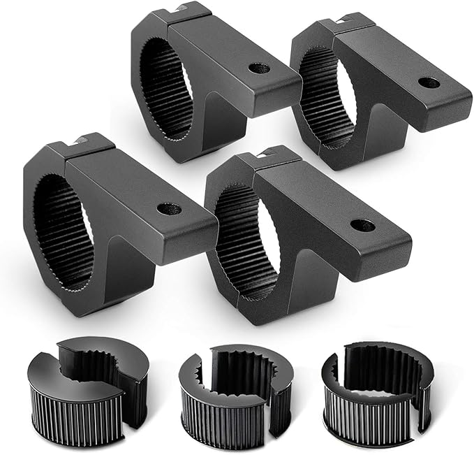 Nilight - 90020D 4PCS Mounting Bracket Kit LED Off-Road Light Horizontal Bar Tube Clamp Roof Roll Cage Holder,2 Years Warr...