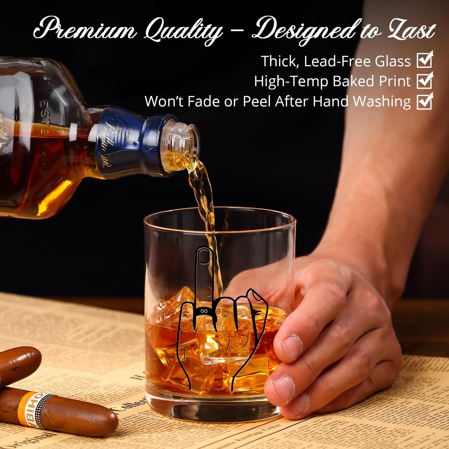 Funny Engagement Gift for Couples – Ring Finger Wine and Whiskey Glass Set – Cool Bridal Shower/Wedding/Bachelorette Gift for Bride and Groom, Newlyweds, Bridal Shower, Just Married,Mr and Mrs