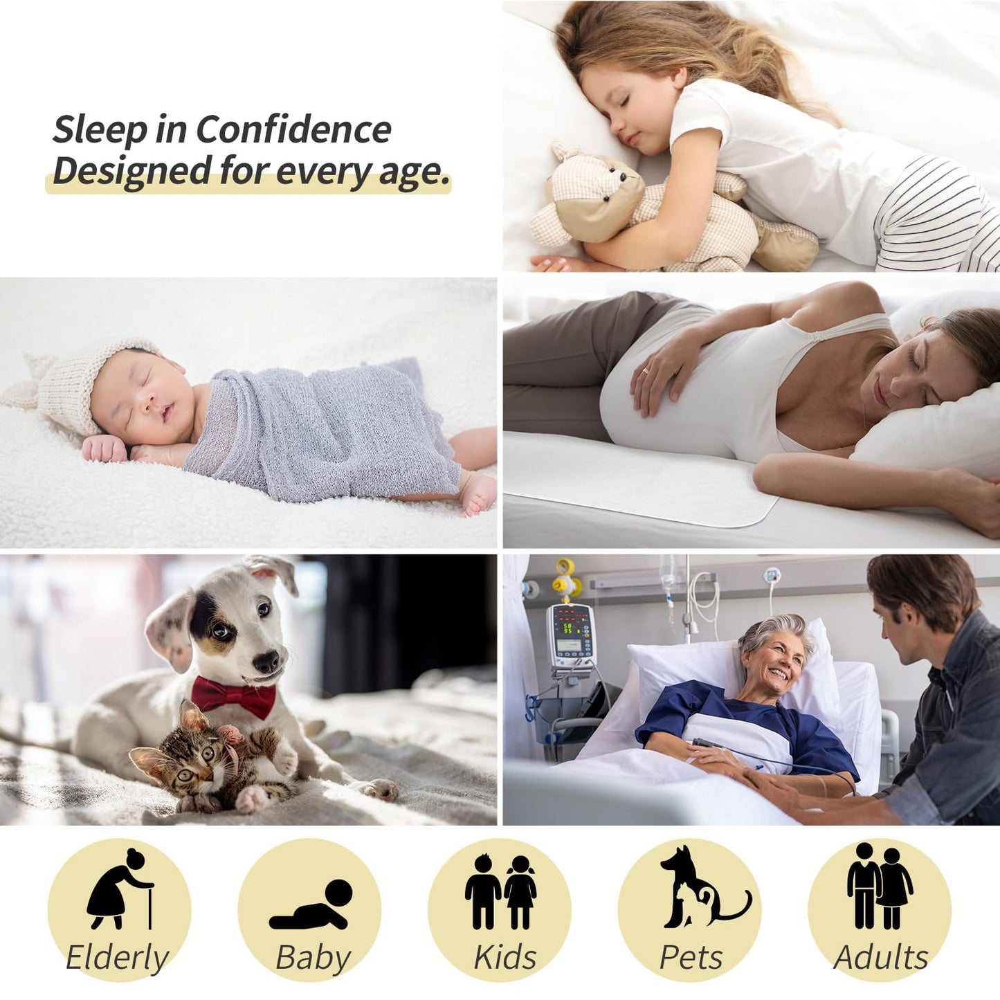 CoolShields Waterproof Bed Pads Incontinence 34'' x 36'' (2 Pack) Washable Reusable Bedwetting Mattress Protector Pad for Kids, Adults, Elderly, and Pets