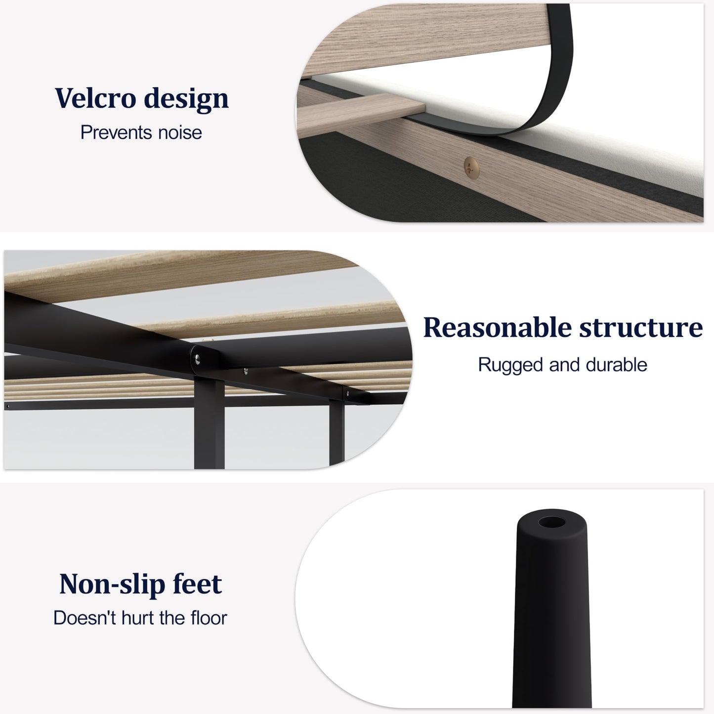 IOILORI Queen Size Bed Frame, Queen Platform Bed Frame with Velvet Upholstered Headboard, Geometric Pattern, Sturdy Frame and Slats, Noiseless, No Springs Required, Easy to Assemble
