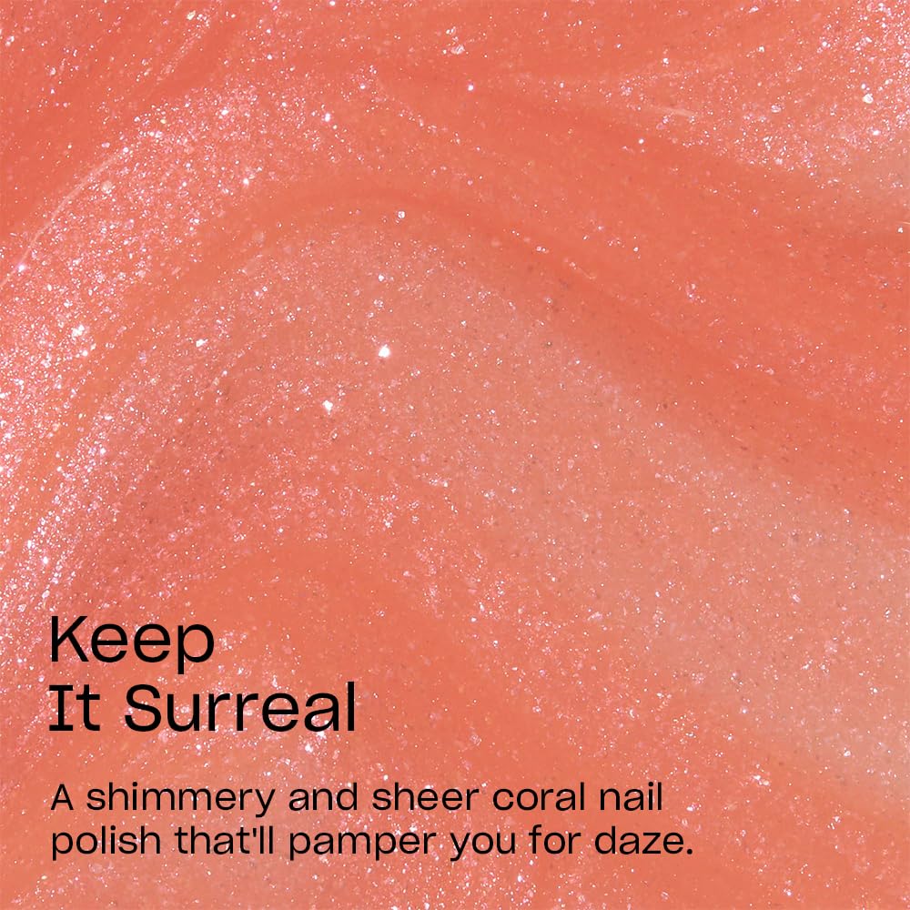 OPI Nail Lacquer Keep It Surreal | Sheer Pastel Coral Shimmer Chip Resistant Nail Polish | OPI'm Dreaming Collection