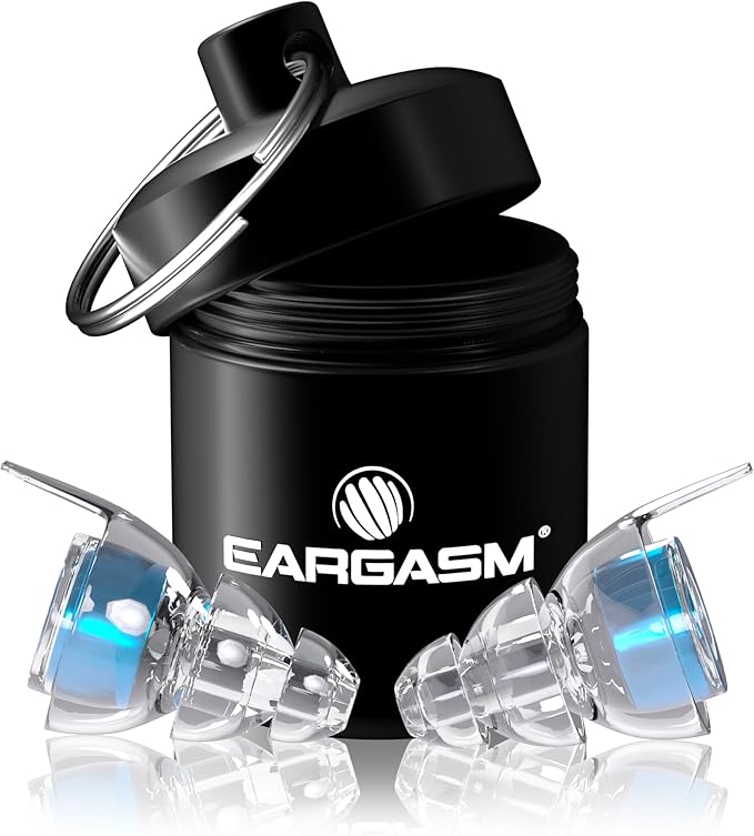 Eargasm High Fidelity Earplugs with Blue Filters - Reusable Noise Reduction Hearing Protection Ear-Plugs with Carrying Cas...