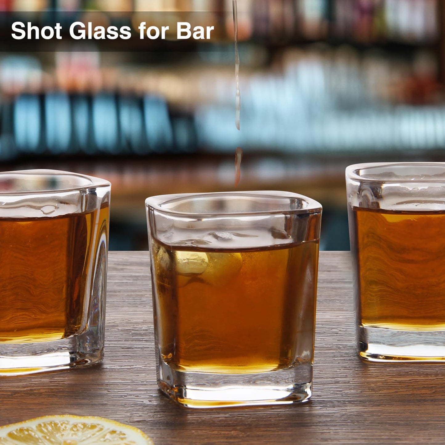 Ruckae 12 Pack 2 OZ Shot Glasses Set with Pallets Heavy Base Clear Square Shot Glasses Bulk for Vodka Tequila Whiskey Liquor