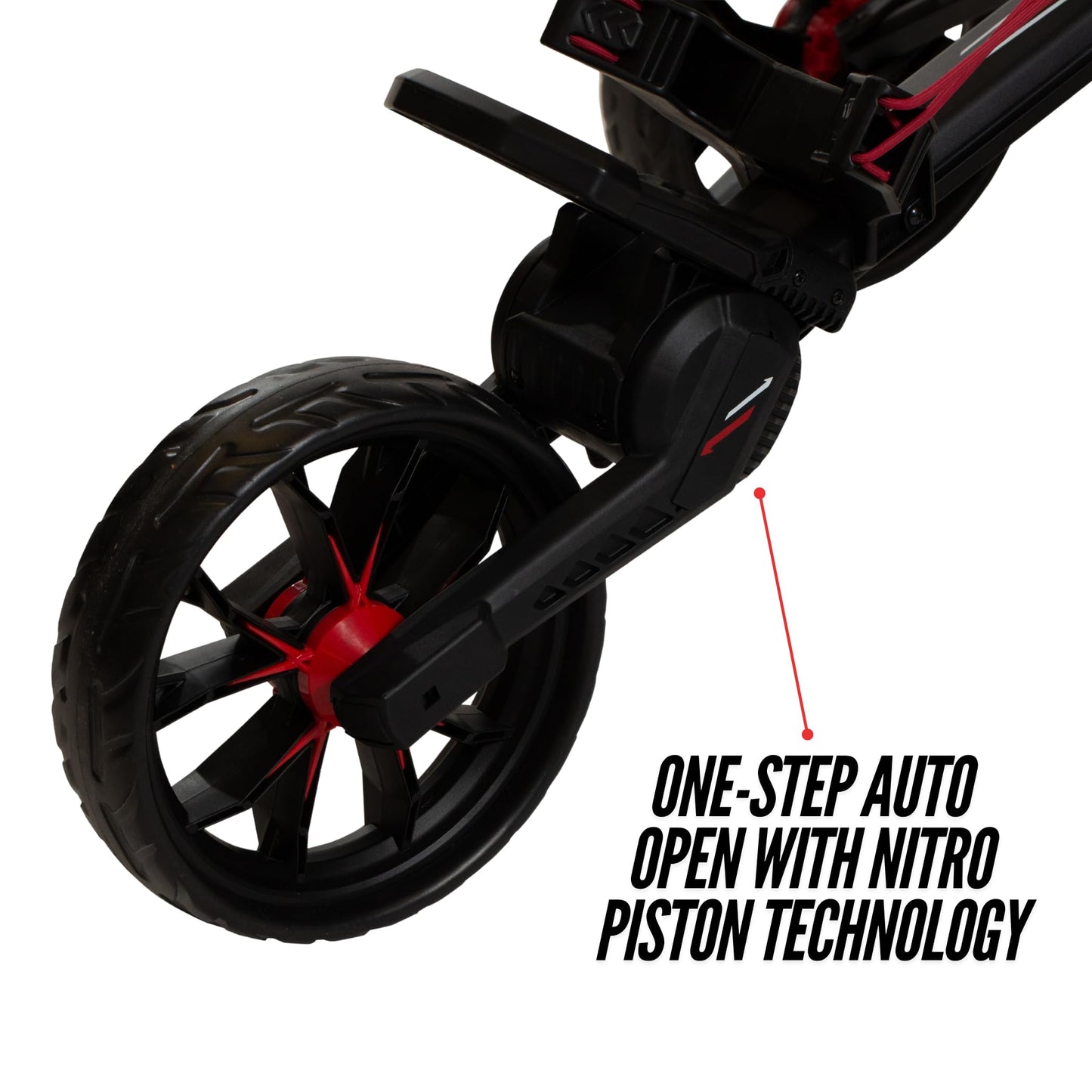 Bag Boy Nitron 3 Wheel Golf Push Cart, Easy 1 Step Open and Fold, Scorecard Console, Beverage Holder, Mobile Device Holder, Handle Mounted Parking Brake,