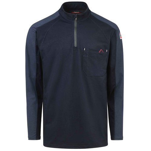Bulwark® Men's 1/4 Zip Flex Knit, Navy, XX-Large