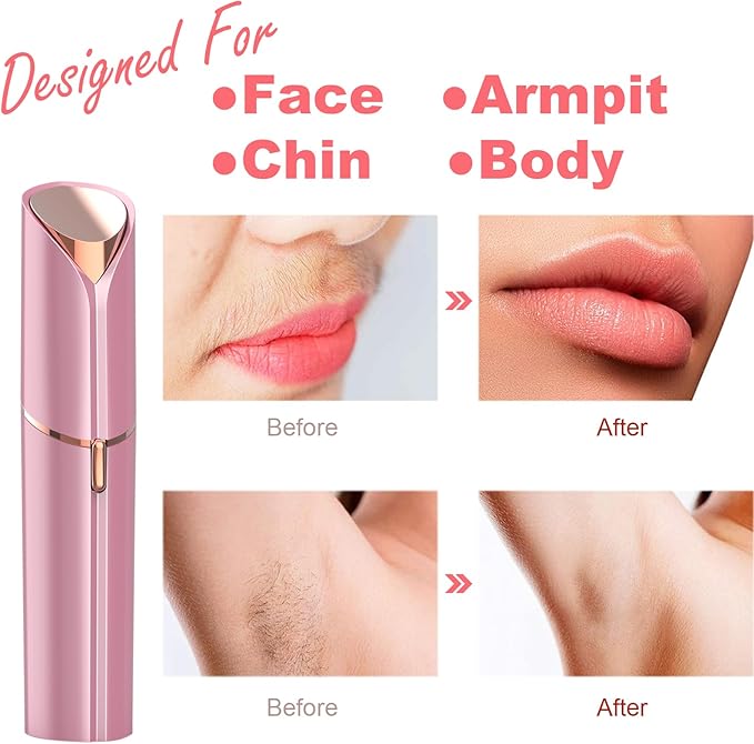 Facial Hair Remover for Women - Lady Removal Shaver - USB Rechargeable Lady Face Epilators Trimmer for Face Lips Chin Peach Fuzz Arms Legs
