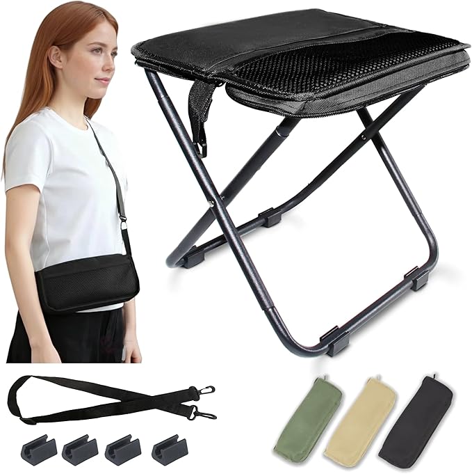COMELY Portable Folding Chair for Outdoors: Heavy Duty Camping Stool for Adults, Compact Ultralight Collapsible Stools for...