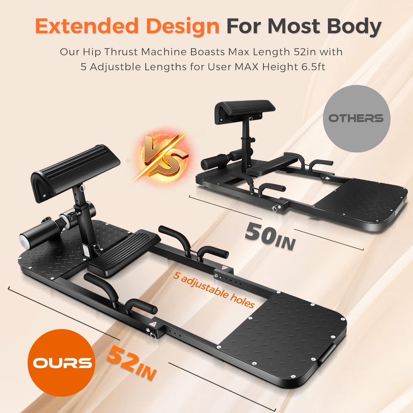 BODYRHYTHM Hip Thrust Machine with 2 Sets of Resistance Bands, Sissy Squat Machine, Squat Workout Machine & Glutes Workout Equipment, Bulgarian Split Squat Stand for Legged Lunges. (Black)
