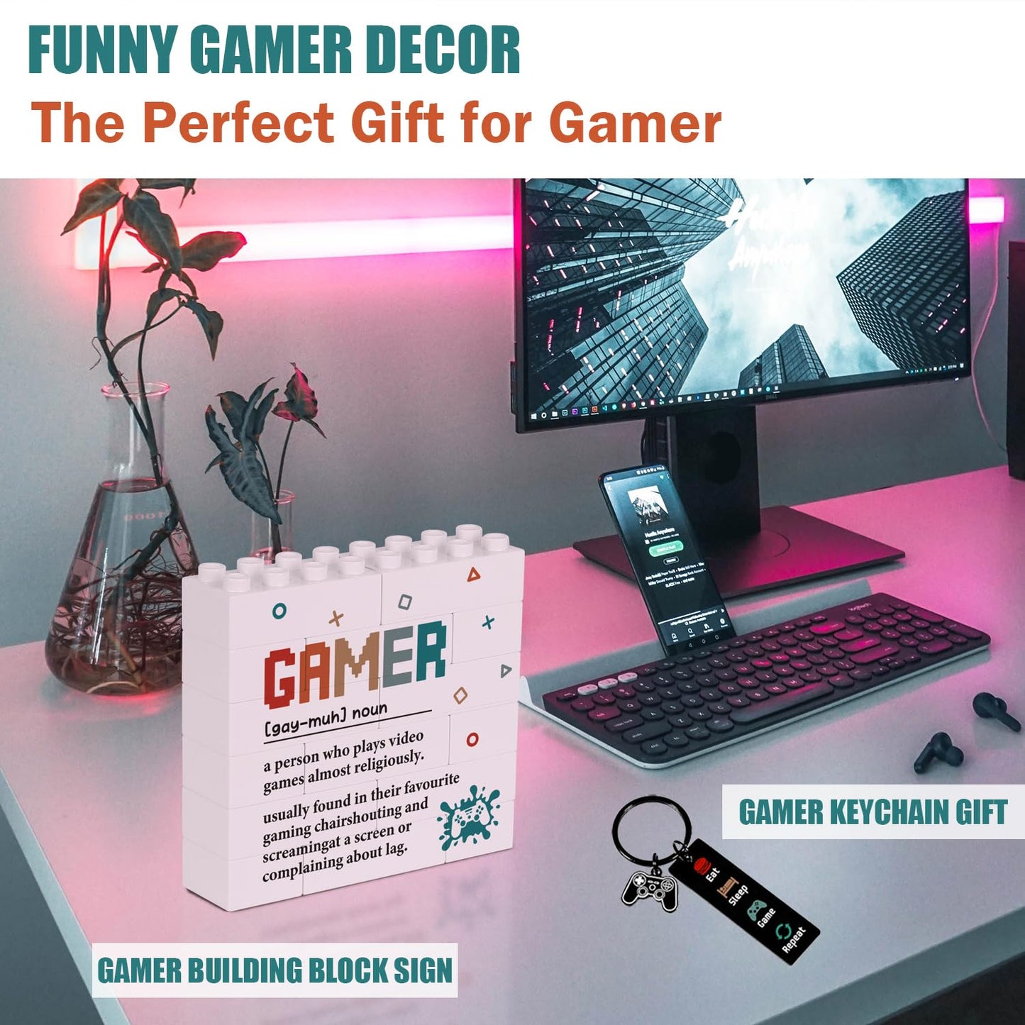 Gamer Gifts for Men Boyfriend Dad Brother, Gaming Accessories for Room, Gaming Stuff, Christmas Gifts for Friend- Gamer Gift Set Box