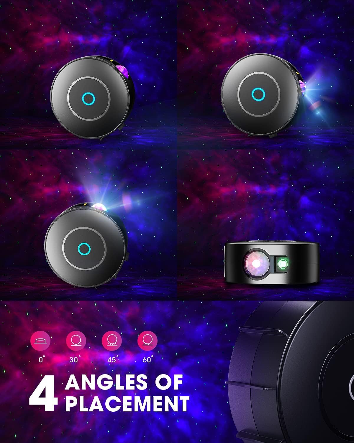 Smart Galaxy Star Projector, LED Nebula Ceiling Night Light with App & Voice Control, Perfect for Gaming Rooms, Bedrooms, Home Theater, and Camp Tent, Stunning Starry Sky Effect