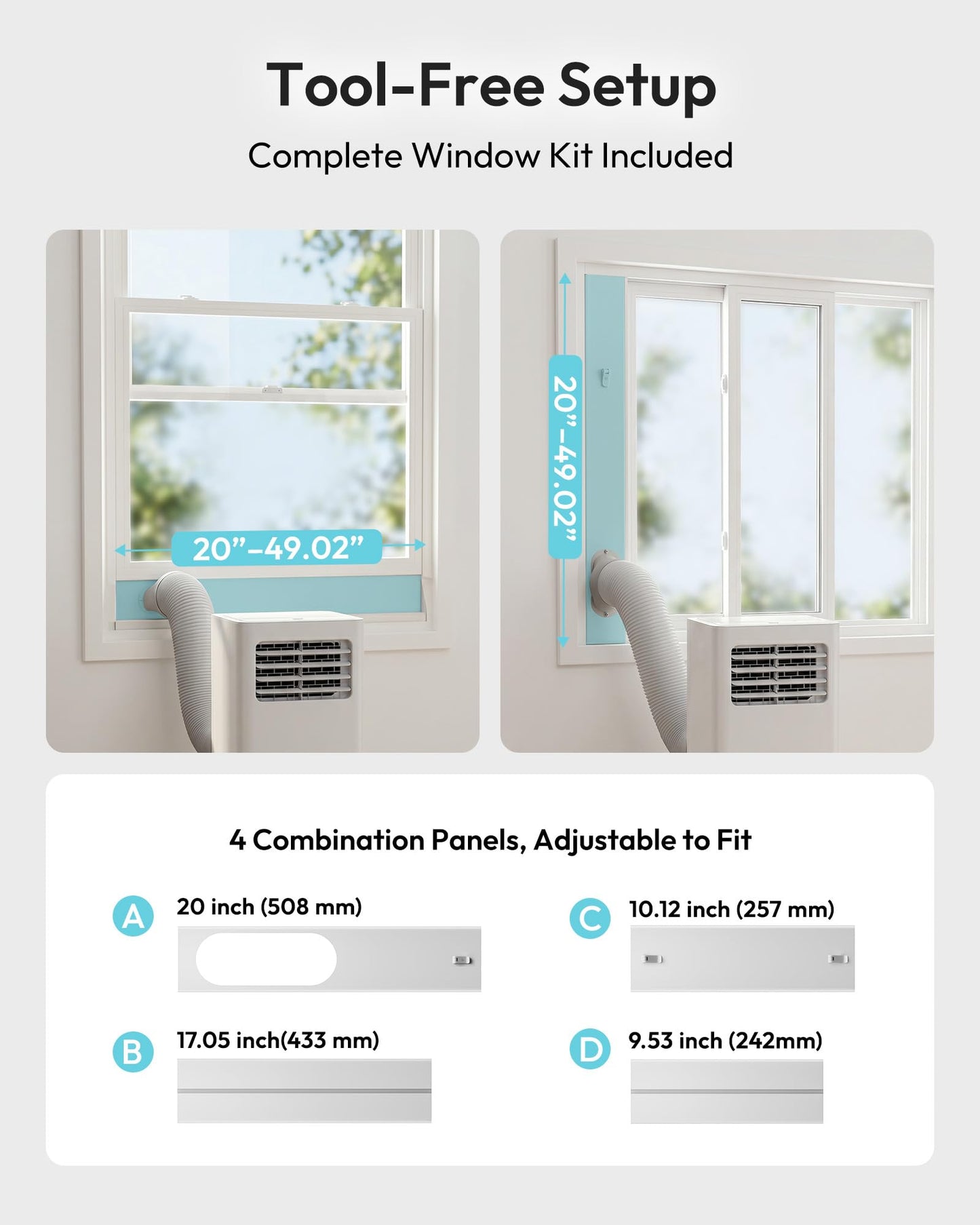 EUHOMY Portable Air Conditioners 12,000 BTU, Smart 3-in-1 AC Unit Cools Rooms Up to 550 Sq.Ft, Built-in Cool, Dehumidifier, Fan, Quiet 50 dB, Includes Remote/WiFi App, Window Kit for Bedroom Comfort