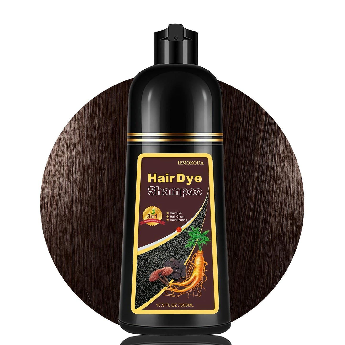 GURKOOYD Dark Coffee Hair Dye Shampoo, Hair Color Shampoo for Gray Hair, Brown Hair Dye, Brown Hair Shampoo, Champu Para Canas,