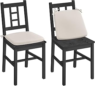 VASAGLE Wooden Dining Chairs, Set of 2, Kitchen and Dining Room Chairs, Removable Cushion, Curved Back, Each Supports 264 ...