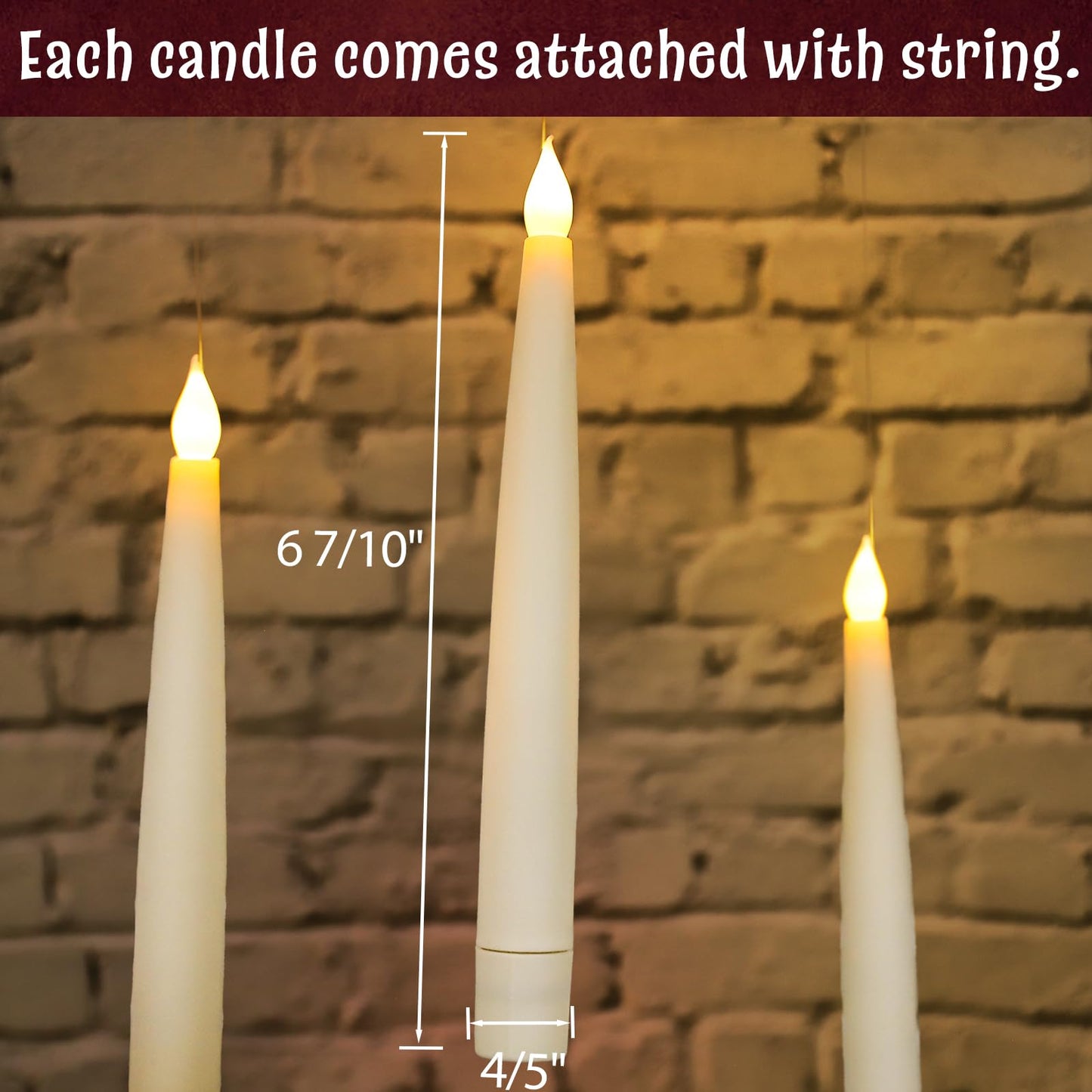 Halloween Decorations - Floating Candles with Wand - 20 Pcs Magic Hanging Flameless Floating LED Candles with Wand Remote - Decor for Indoor Outdoor Home Room Theme Party Birthday Gift