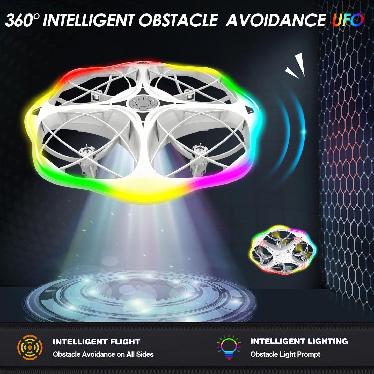 Lawfig Mini Drone for Kids and Beginners, 2024 RC Plane Helicopter Quadcopter Aircraft with Coolful RC Light, Remote Control Airplane with 360° Flip, Surround Flight, Kids Gift Toys for Boys and Girls