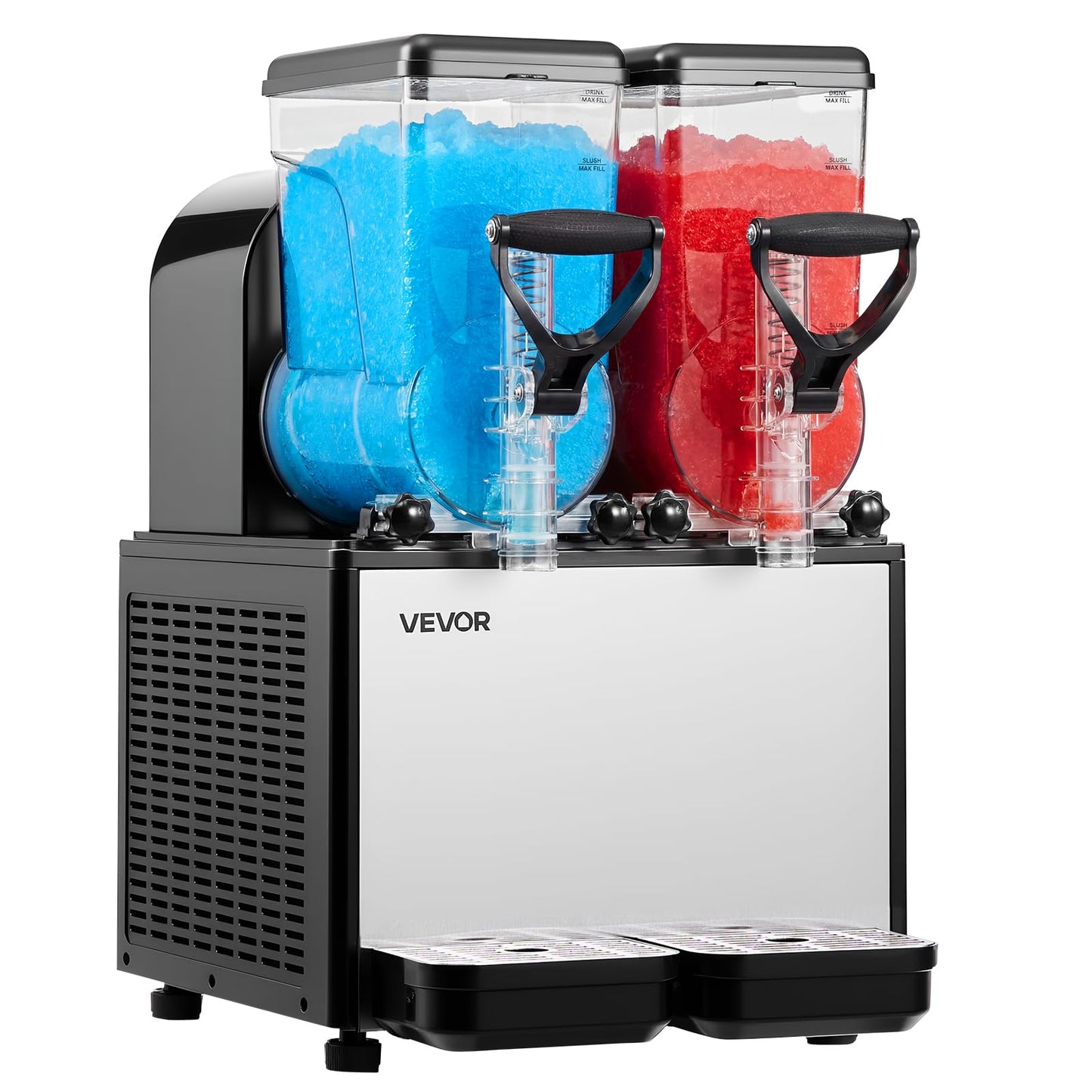VEVOR Slushie Machine, 6L/1.6Gal x 2 Tank Commercial Slushy Maker, Frozen Drink Maker with Self-Cleaning, Margarita Machine for Restaurants Bars Party for Slushie, Margaritas, Milkshake & More