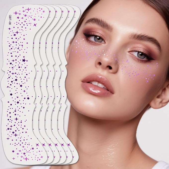 Wendy 10PCS Glitter Freckles Face Tattoo, Makeup Patches - Face Glitter Makeup Speckles, Waterproof Face Glitter Speckles ...
