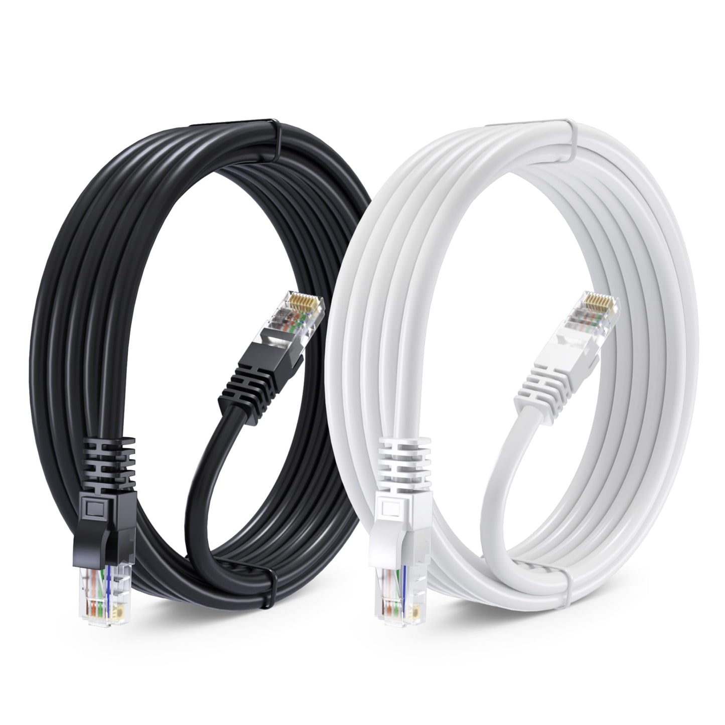Maximm Cat 6 Ethernet Cable 10 Ft (2-Pack) - High-Speed Lan Cable, Internet Cable, Patch Cable, And Network Cable - Utp, 10Gbps,