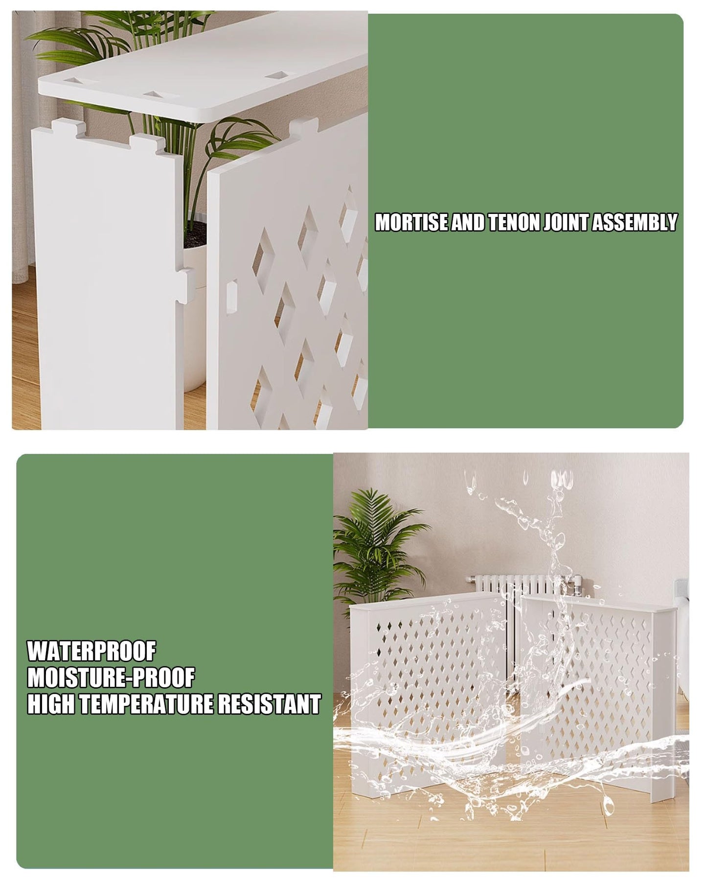 PSYBRYTHIA White Radiator Covers for Home, Lozenge Grill Shelf Cabinet Household Radiator Decoration Heating Pipe Valve Privacy Barrier for Living Room, Hallway, Office(19.7" Lx27.6 Hx7.9 W)