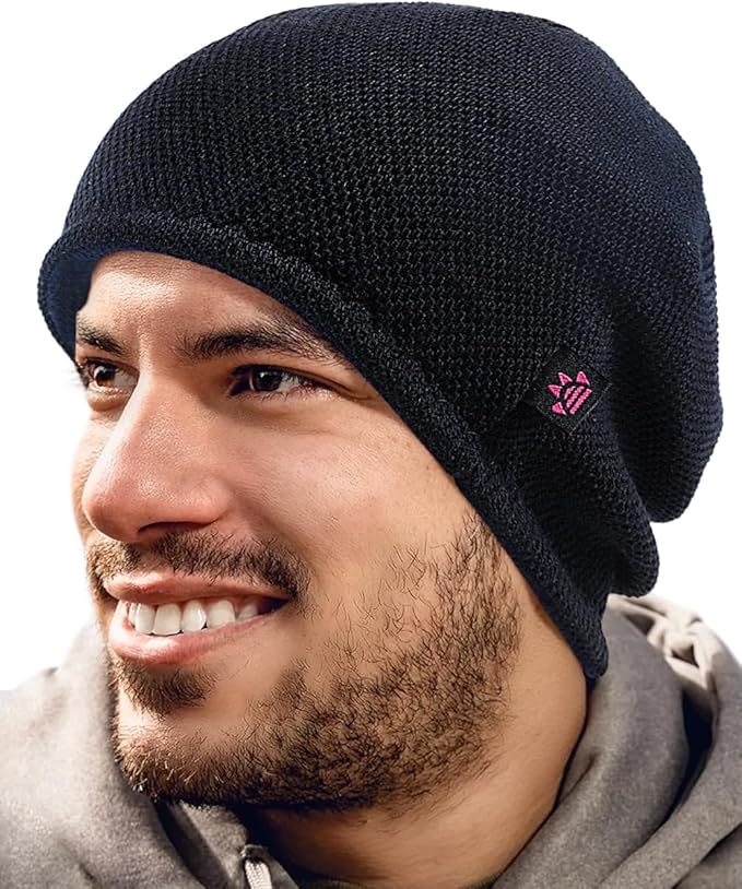 Lvaiz Mens Winter Beanie Hat Warm Fleece Lined Skull Cap for Men Reversible Women Windproof Watch Hat Knit Warm Unisex Beanie