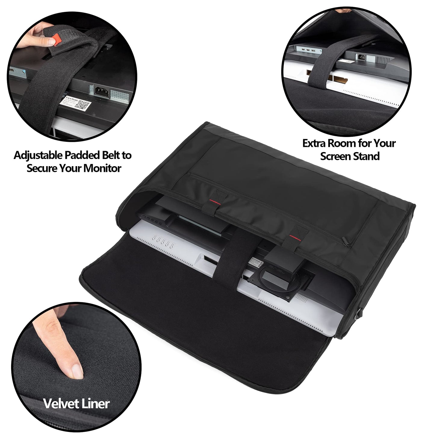 Trunab Monitor Carrying Case 24-27 Inch Padded Travel Bag Hold Up To 2 Lcd Screens/Tvs, Not Compatible With Imac, With Accessori