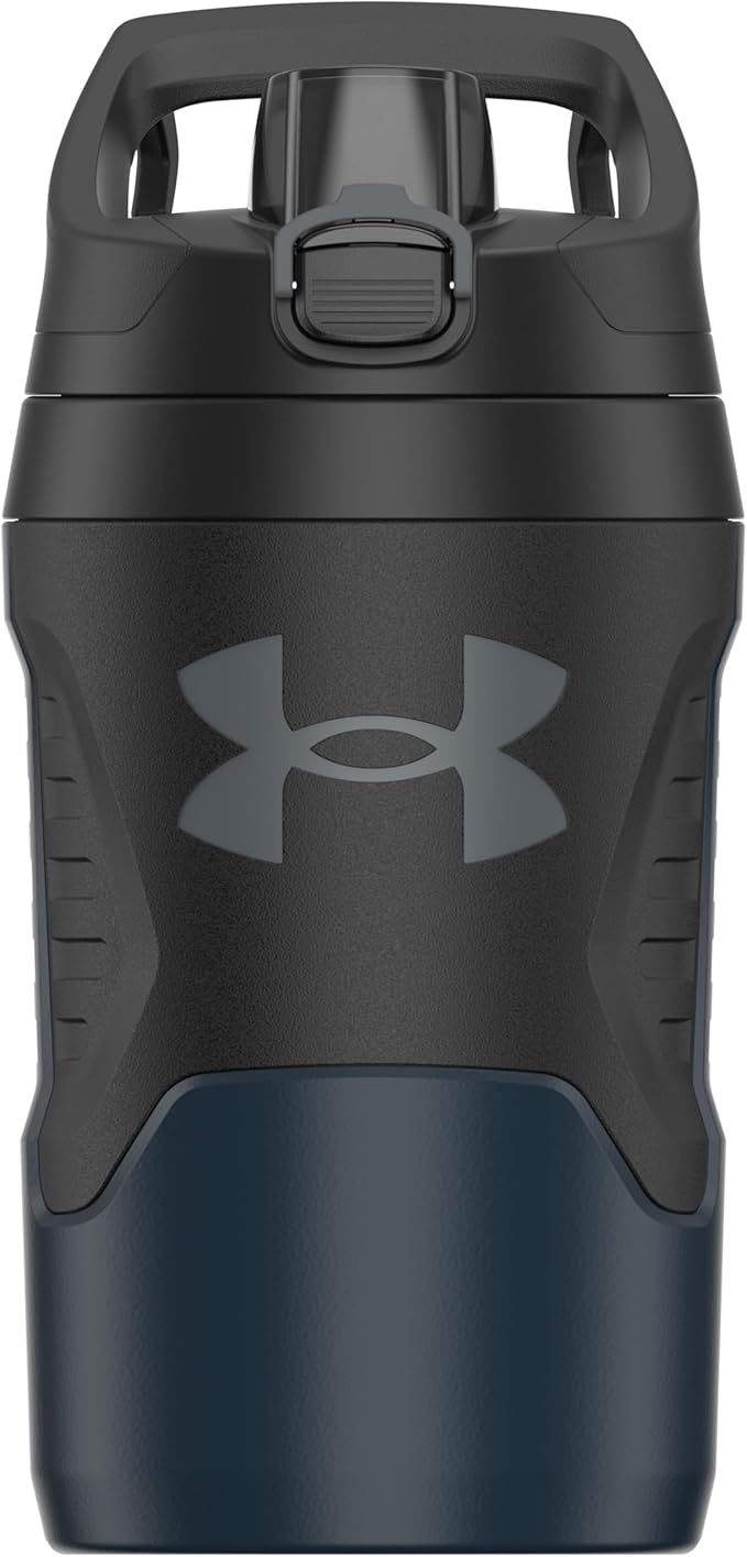 Under Armour 32 oz Insulated Water Bottles - Sports Water Jug with Fence Hook, Leak Resistant for Baseball, Football & More, 32 oz Insulated, Academy/Black
